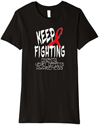 Womens Keep Fighting DISEASE CONGENITAL HEART DEFECTS Shirt Small Black