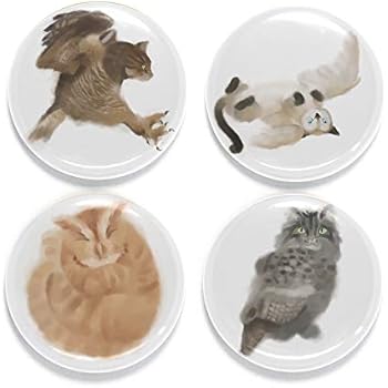 Buttonsmith Meowls Magnet Set - Set of 4 1.25