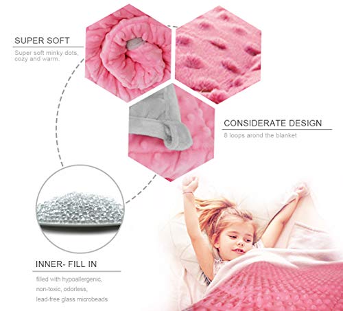 Oileus Weighted Blanket for Kids 2.0 Version Newest One Piece Design Minky Dot-36”x 48”，5lbs for Little Kids- Children Heavy Blanket for Boys and Girls 40-60 lbs - Thumbnail 3