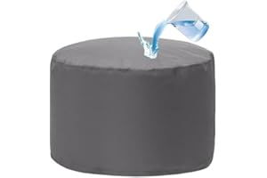 SXBCyan Waterproof Round Pouf Ottoman Stool No Filler Beanbag Indoor Outdoor Pouf Foot Stool Storage Ottoman for Garden Camp Beach Bean Bag Chair Footrest Stool Corner Seat Footstool(Gray)
