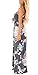 ZRMY Women's Floral Print Sleeveless Tunic Maxi Dress Casual Racerback Beach Long Dress with Pockets (Grey_Flower, XL)