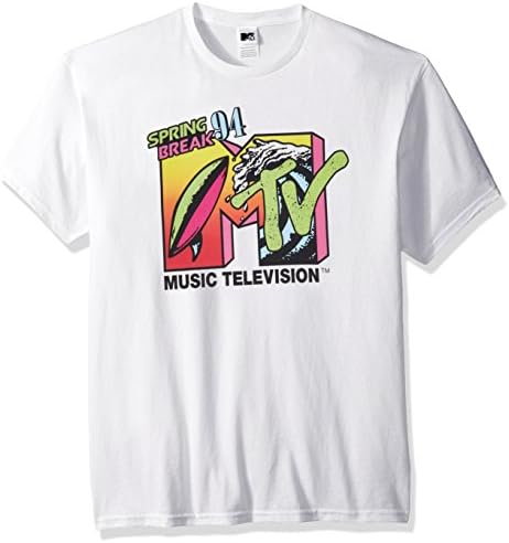 Amazon.com: MTV Men's Logo 90's Retro T-Shirt, White : Clothing