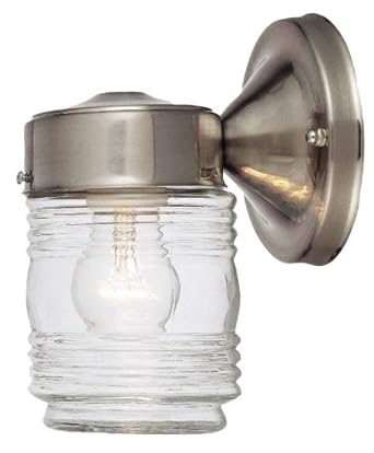 Hardware House 54-4692 Jelly Jar - One Light Outdoor Wall Mount ... Hardware House 54-4692 Jelly Jar - One Light Outdoor Wall Mount ... - Hardware House 54-4692 Jelly Jar - One Light Outdoor Wall Mount, Satin Nickel