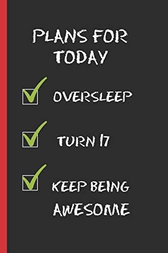 PLANS FOR TODAY: 6" X 9" LINED NOTEBOOK 120 Pgs. CREATIVE AND FUNNY BIRTHDAY GIFT. TNotepad, Journal, Diary, ´TO DO´ Daily Notebook or Goals. 17 YEARS OLD. Paperback – April 28, 2019