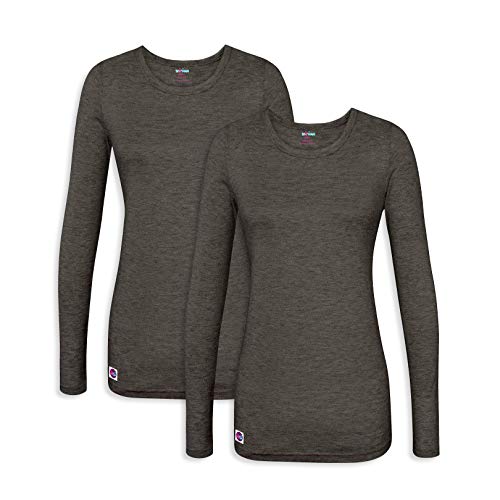 Sivvan 2 Pack Womenâs Comfort Long Sleeve T-Shirt/Underscrub Tee - S8500-2 - HCHR - 3X