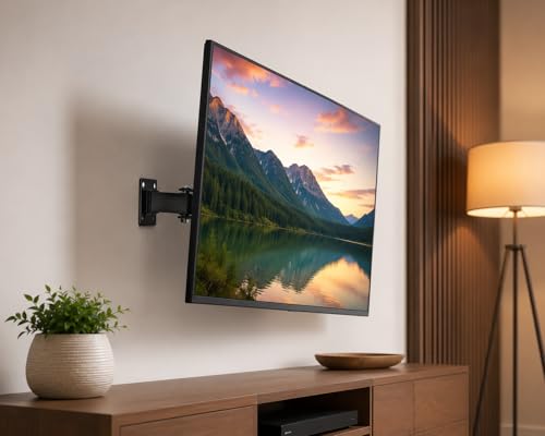 Suporte de TV Articulado de Parede 10 a 55 Polegadas Universal Inclinável Giratório 4 Movimentos para LED LCD OLED Smart TV 4K Plasma Suporta até 40kg com Kit de Instalação