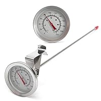 Jeffergarden 1Pc Kettle Clip on Dial Thermometer Home Brew Wine Beer Thermometers Stainless Steel Hot Liquid Milk Kitchen Cooking Probe Yogurt Temperature