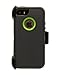 WallSkiN Case for iPhone 5S / 5 / SE (2016) with Screen Protector Heavy Duty Full Body Military Grade Drop Protection Carrying Cover Holder | Holster for Men Belt with Clip Stand – Dark Gray/Green