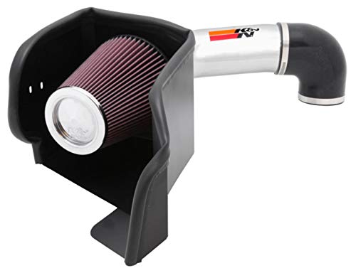 K&N Cold Air Intake Kit with Washable Air Filter:  2009-2019 Dodge/RAM (1500, 2500, 3500, 1500 Classic) 5.7L V8, Polished Metal Finish with Red Oiled Filter, 77-1561KP