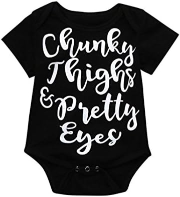 Baby Romper, Clearance! Quistal Newborn Boys Girls Clothes Letter Print Jumpsuit Vest Bodysuit (0-3 Months, Black#A)