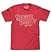 Tee Luv Men's Faded Sugar Daddy Candy Logo Shirt, Red Heather, XL