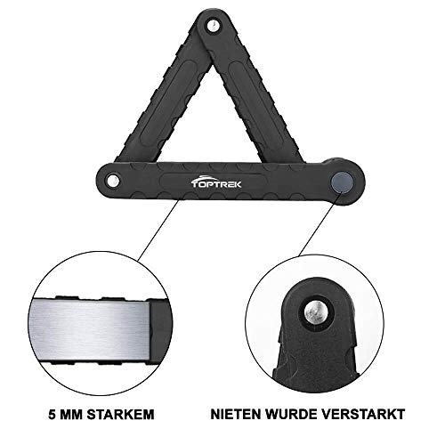 Toptrek Faltschloss mit Halterung Fahrradschloss Schlüssel Lang 94cm 8 Gelenken Fahrradschloß Sicherheitsstufe Level 7… – Bild 4