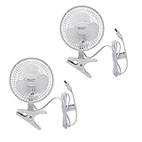 Comfort Zone CZ6C 6-Inch 2-Speed Clip-On Fan (White, 2 Fans)