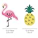 Big Dot of Happiness Pink Flamingo Paper Straw Decor - Party Like a Pineapple Tropical Summer Striped Decorative Straws Set 24