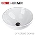 13x13 Round Bowl Sink & Oil Rubbed Bronze Pop-up Drain Ceramic Vessel Art Basin