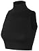 KOGMO Women's Lightweight Fitted Sleeveless Turtleneck Crop Top with Stretch-L-Black