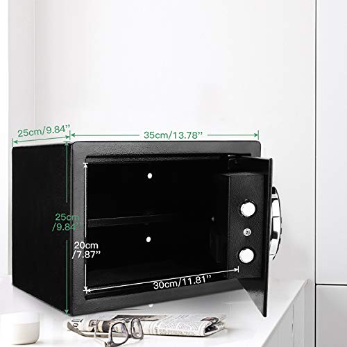 Security Safe Box, Digital Safes Keypad Deposit Lock Safe Home & Office Safe for Document Money Jewelry Black 0.74 Cubic Feet - Thumbnail 5