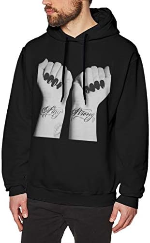 Demi Lovato Wrist Tattoo Drawing Mens Long Sleeve Sweatshirts Man's Hoodies Black
