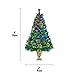 NOMA 4-Foot Pre-lit Fiber Optic Christmas Tree | LED Color-Changing Lights | Gold Glitter Tips & Potted Base