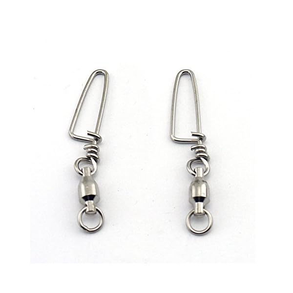 SHELURE-Fishing-Ball-Bearing-Swivel-with-Coastlock-Snap-Welded-Ring-Black-Nickel-15Lb-to-187Lb