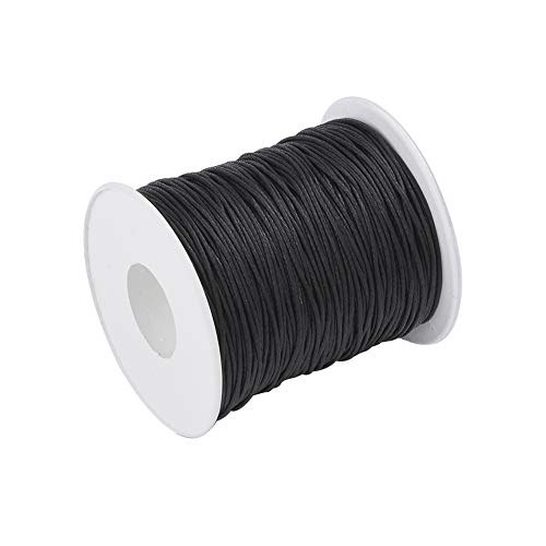 Craftdady 100 Yards 1mm Waxed Cotton Cord Macrame Bracelet Necklace Jewelry Making Waxed Beading Thread String (Black) - Thumbnail 7