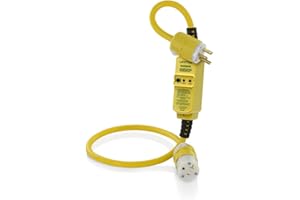 Leviton GFCI Cord, 20 Amp, 3 Foot, Manual Reset, GSCM2-3C, Yellow
