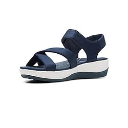 Clarks Women's Ankle-Strap Sandal, Navy, 7.5