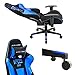 GTRACING Gaming Chair Fabric Racing Office Computer Game Chair Ergonomic Backrest and Seat Height Adjustment Recliner Swivel Rocker with Headrest and Lumbar Pillow E-Sports Chair Blue
