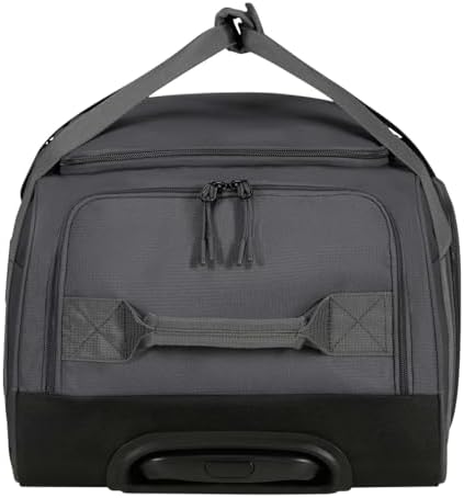 City Racer - Borsone con Ruote 55 cm, 50 L - Bagaglio a Mano con Ampio Spazio e Scomparto Scarpe - Idrorepellente, Smart Sleeve, Resistente - Nero