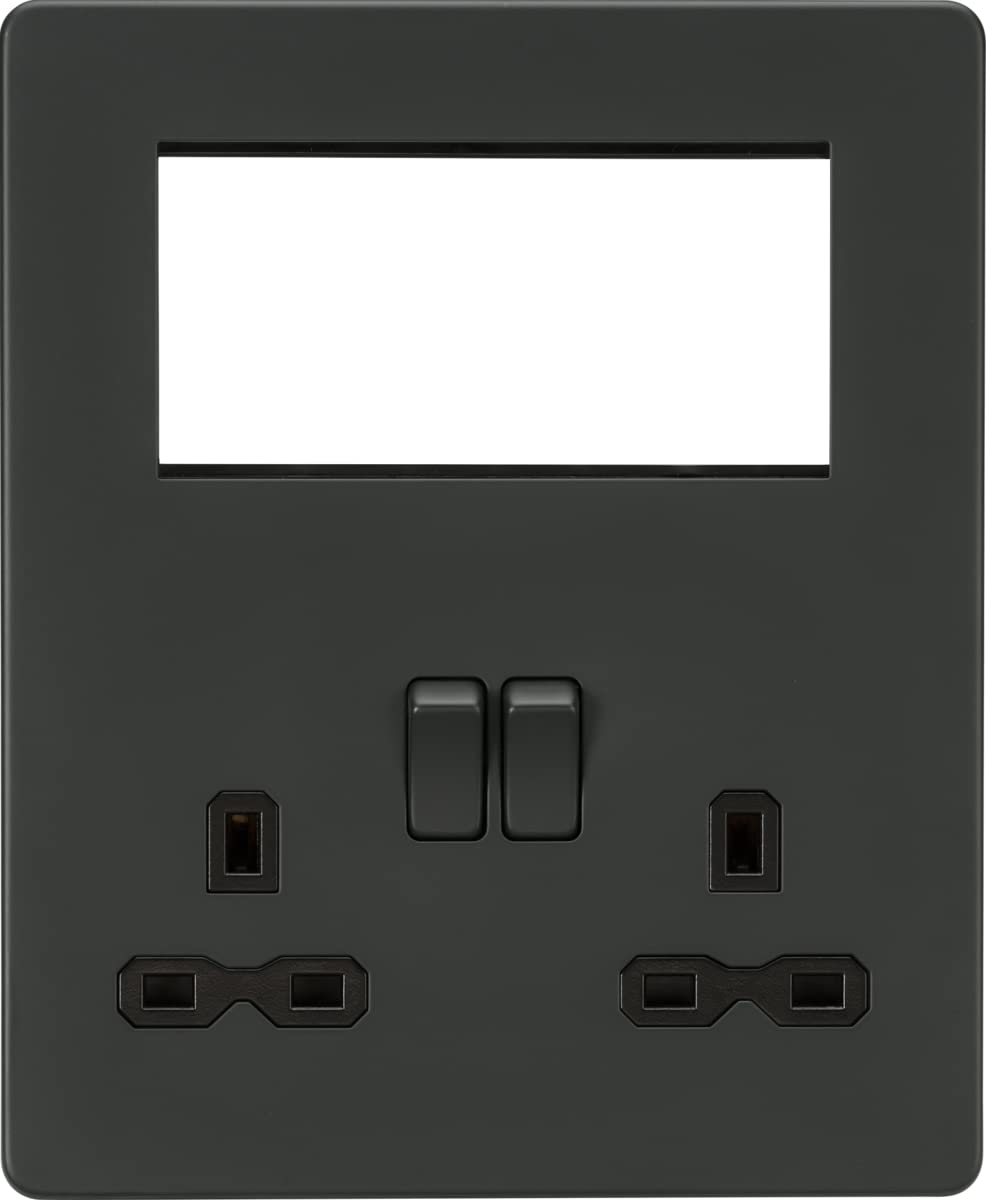 Screwless Small Multimedia Combination Plate - Anthracite