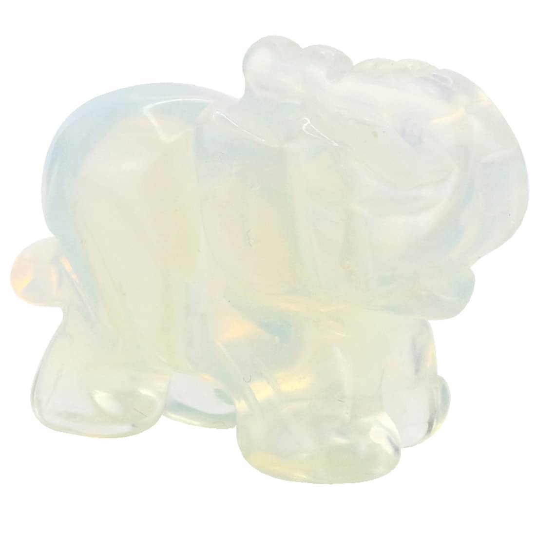 Ouubuuy Natural Opal Crystal Elephant Stone Gemstone Ornament Reiki Healing Crystal Gift 1.5 inch
