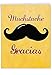 NobleWorks Jumbo Humorous Thank You Greeting Card 8.5 x 11 Inch with Envelope (1 Pack) Large JumboJumbo Mustache Gracias Thank You J9953