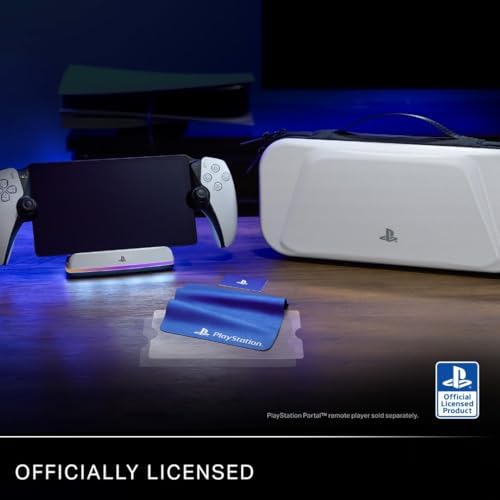 Estação de carregamento PowerA para PlayStation Portal™ Remote Player com Lumectra™, iluminação RGB, alimentação USB, carregador magnético, carregamento e ecrã, base ponderada, licenciada oficialmente