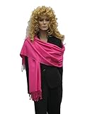 Cashmere Pashmina Group: Solid Pashmina Shawl, Scarf, Wrap & Stole(Regular size) Hot Pink