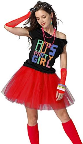80's Party Womens Retro Costume Accessories Outfit Dress for 1980s Theme Party Supplies
