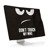 kwmobile Monitor Cover for Apple iMac 21.5" - Dust Cover PC Monitor Case Screen Display Protector - Don't Touch My Mac White/Black