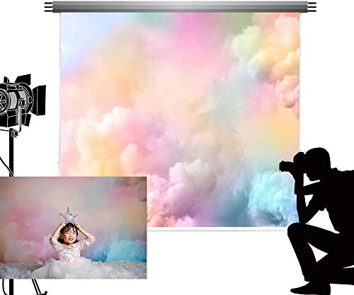 Kate Hintergründe 2.2x1.5m Sky Clouds Fotografie Hintergründe Sweet Girl Verträumte Regenbogenfarben Hintergrund Mikrofaser Studio Hintergründe für Fo