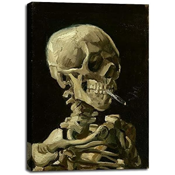 skeleton with cigarette painting
