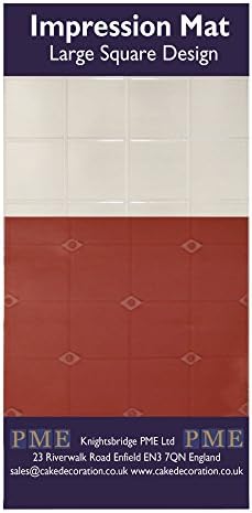 PMEImpression Mat Large Square Design, for Cake Decorating, Standard, Transparent