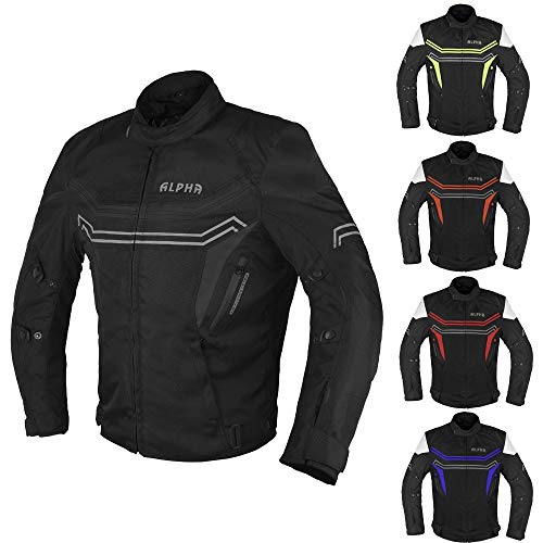 Motorcycle Jacket For Men Enduro Dualsport Riding High Visibility Dirtbike Ce Armor Waterproof All Season… (BLACK, XXXX-LARGE)