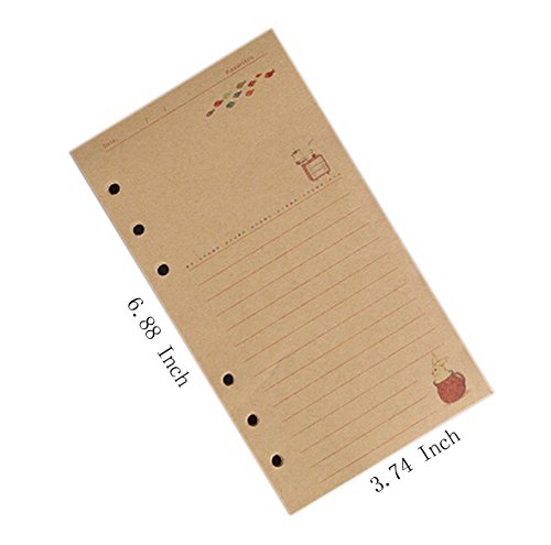 Funcoo 2 Pcs 45 Sheets Planner Filler Paper Refills Inserts Pages A6 Size Loose Leaf Paper for 6-Holes Binder, Journal, Dairy, Day Planner, Notebook (Lined-2)