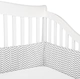 American Baby Company Cotton Percale Crib Bumper, Zigzag Grey