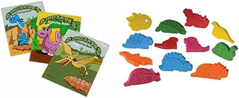 Dinosaur Shaped Crayons and Coloring Books (Dozen)