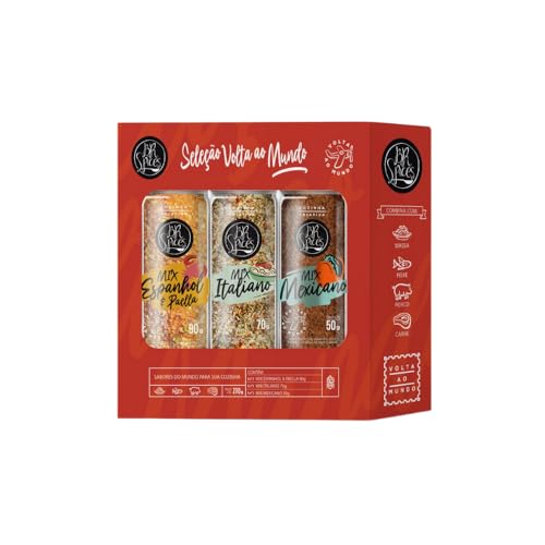 Kit Seleção Volta ao Mundo BR Spices 210G - Caixa Com 3 Moedores