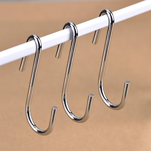 Outus 20 Pack Heavy-Duty S Shaped Hooks S-Hooks Hanging Hooks Hangers for Kitchenware Spoons Pans Pots Utensils Bags… 6 Outus 20 Pack Heavy-Duty S Shaped Hooks S-Hooks Hanging Hooks Hangers for Kitchenware Spoons Pans Pots Utensils Bags… - Image 7