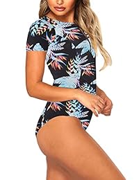 COCOLEGGGINGS Traje de baño de una pieza con estampado floral y cremallera