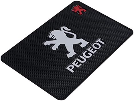 Auto Sport High Temperature Resistance Medium 7.5Inch Leather Surface Anti-Slip Non-Slip Mat Car Dashboard Pad Mat for Cell Phone, iPhone,CD, Electronic Devices, Keyboard, Keychains, GP for Peugeot