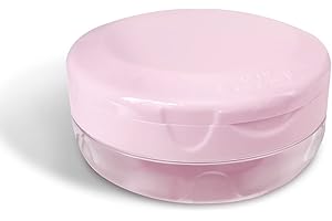 JOYSTOR Denture Cup Retainer Case, Leak-proof Denture Case Bath Soaking Container, Retainer Aligner Mouth Guard Night Guard Cleaner Case with Strainer Basket for Traveling, for Women & Men (Pink)