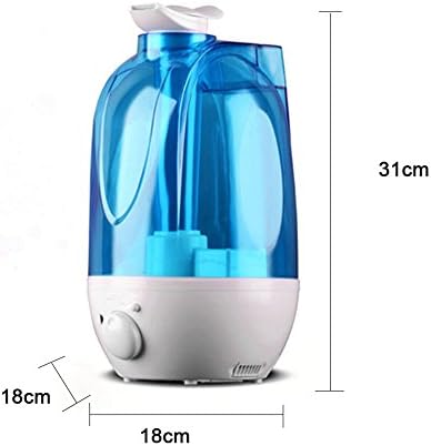 tebisi 4L Dual-nozzle Waterless Auto Shut-off Humidifier Ultrasonic Aromatherapy Essential Oil Atomizer With LED Light &amp; EU Plug for Bedroom Living Room Office
