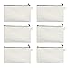 Aspire 6-Pack Canvas Makeup Bags, Blank Cotton Zipper Bags for DIY Craft, 7-3/4 x 4-1/2 Inch (Natural)